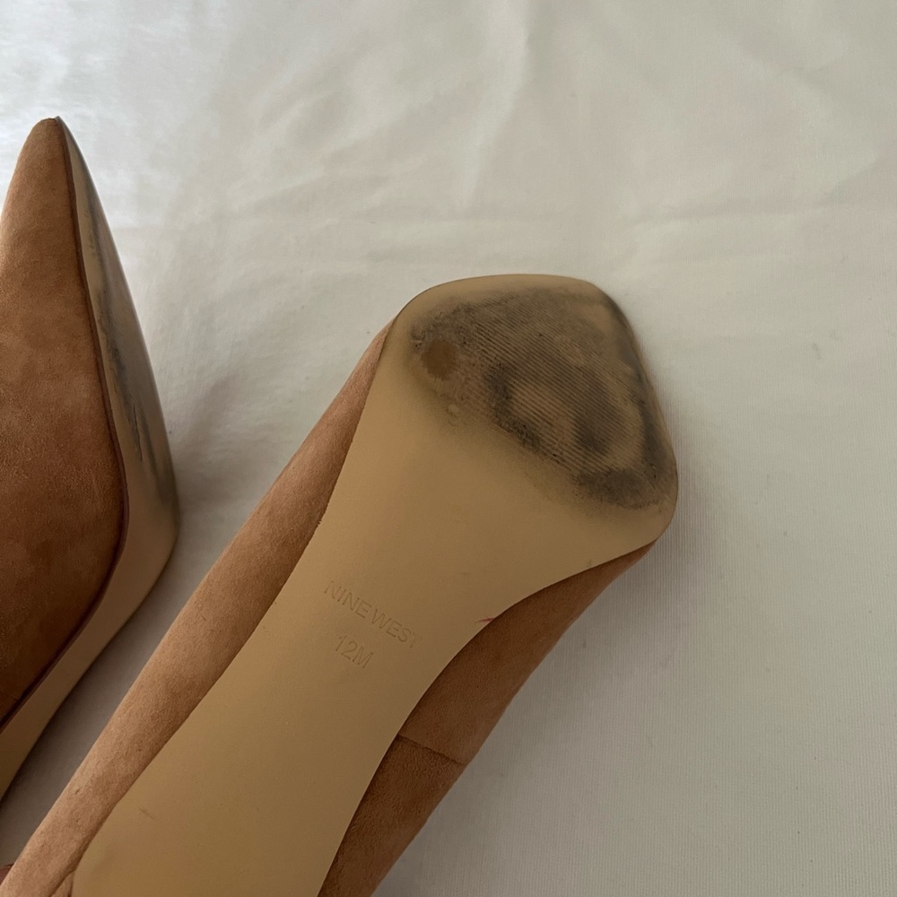 Nine West Women's Tan Suede High Heels - Picture 5 of 7